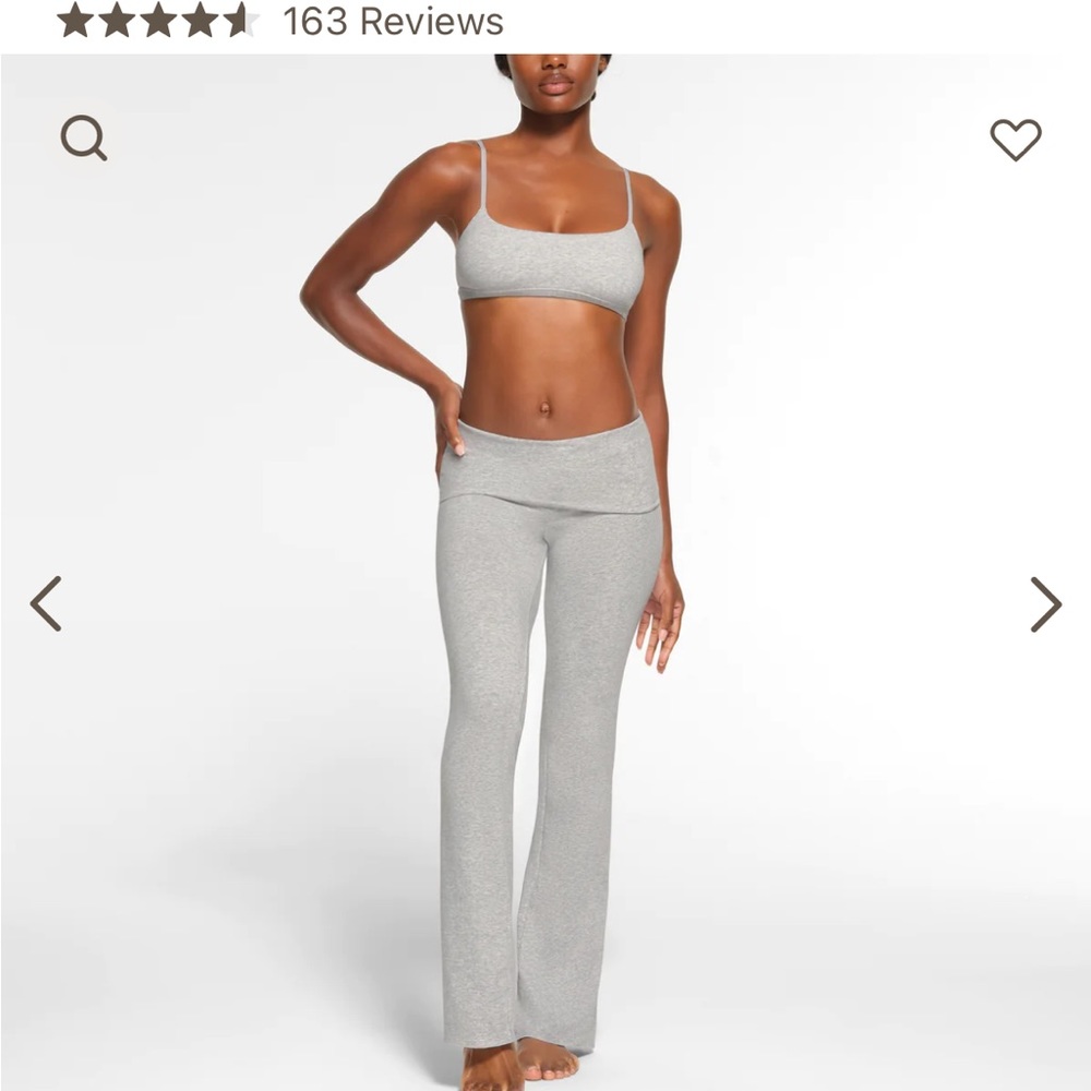 Skims foldover grey flare sweatpants